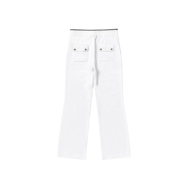 B EMBLEM PILE PANTS WHITE