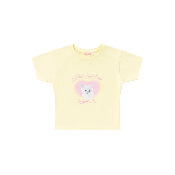 LOYAL 2 U BABY TEE LIGHT YELLOW