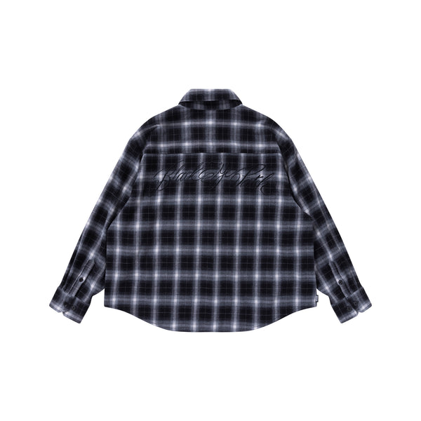 LOW SCRIPT LOOSE FLANNEL SHIRT