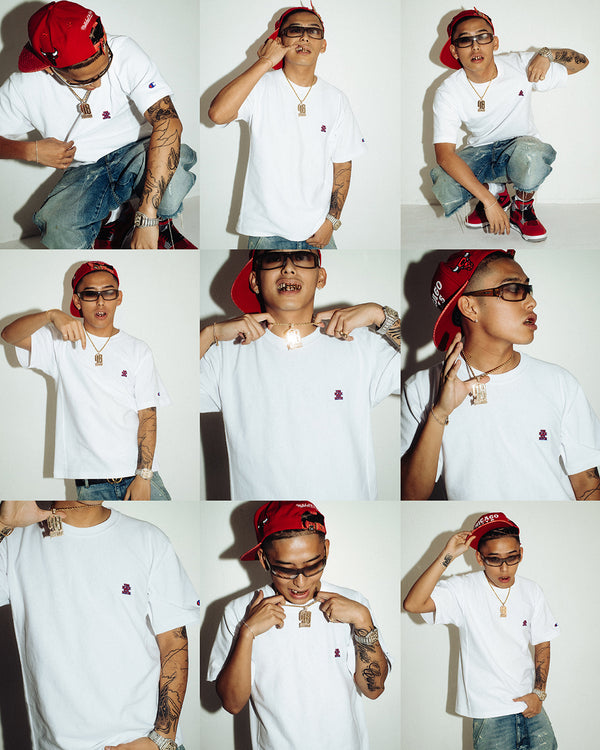 SMALL OG LABEL REVERSE WEAVE S/S TEE WHITE
