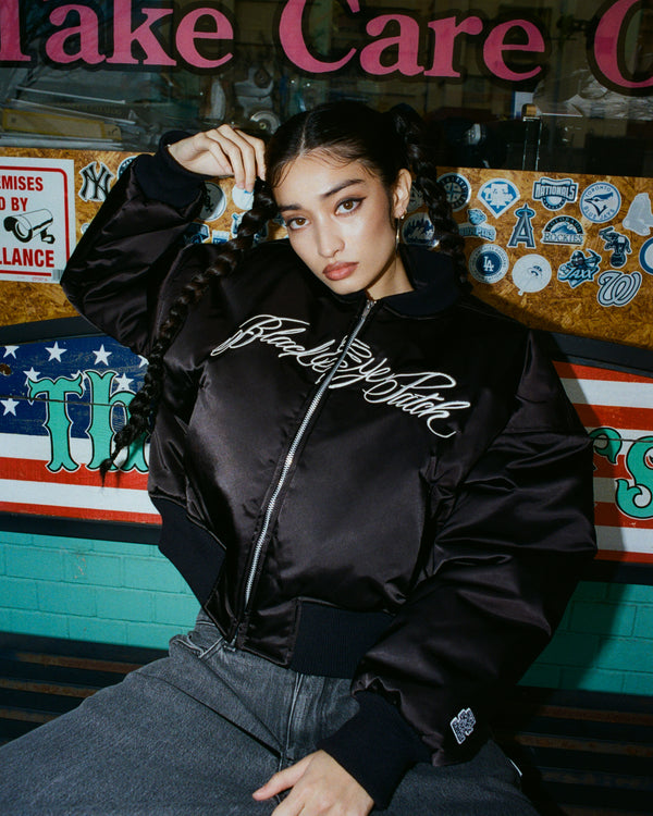 LOW SCRIPT STADIUM JACKET BLACK