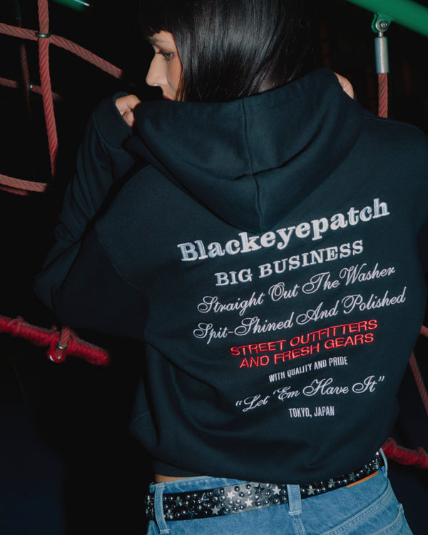 BIG BUSINESS STATEMENT ZIP HOODIE BLACK