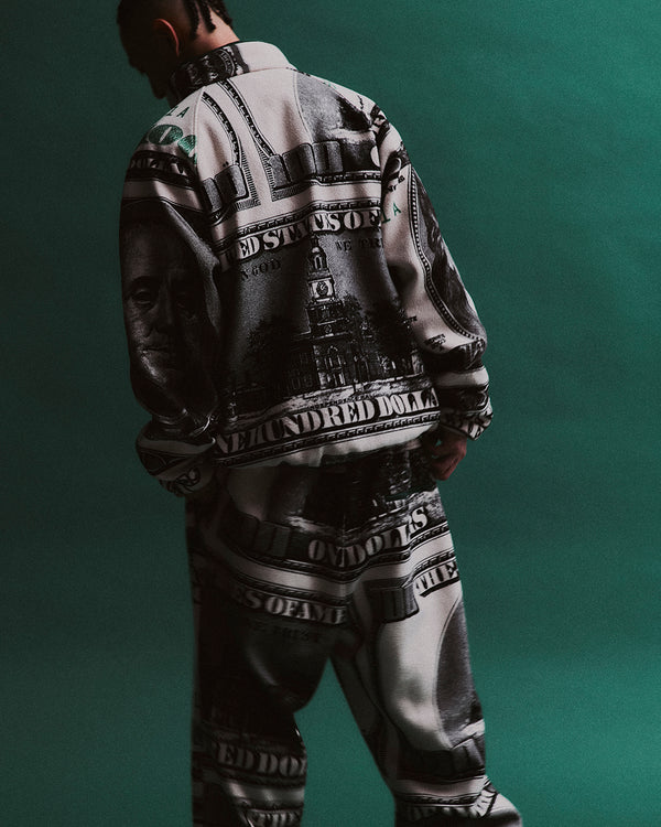 BIG HUNDEREDS PATTERNED FLEECE PANTS BLACK