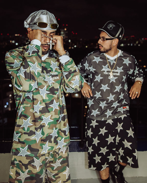 SMALL OG STARS BAGGY SWEAT SHORTS BLACK