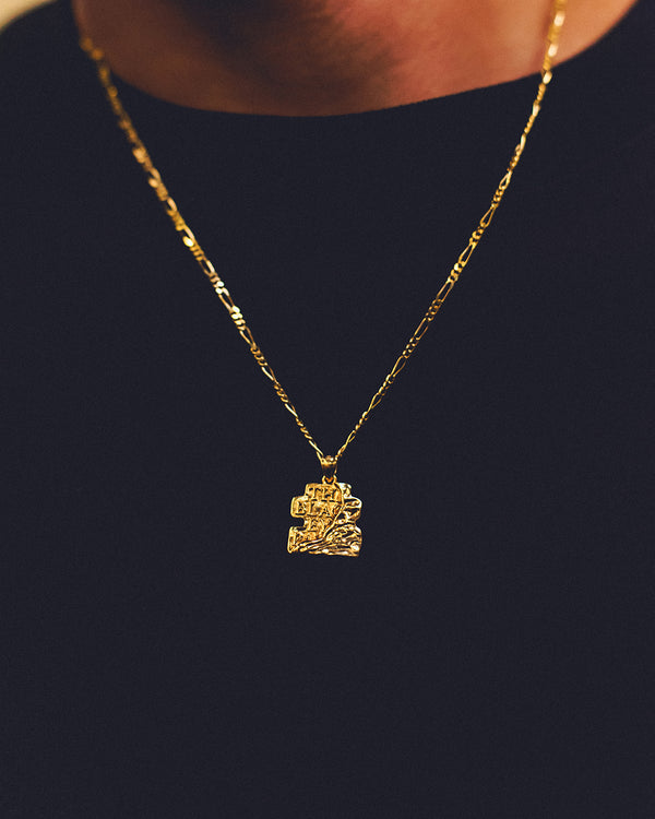 BRICKED OG LABEL PENDANT NECKLACE GOLD