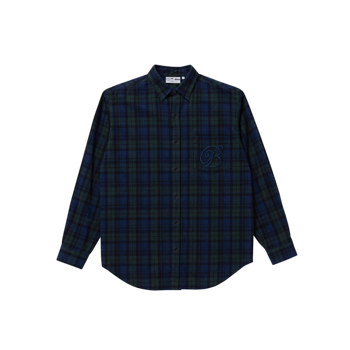 B EMBLEM FLANNEL SHIRT BLACKWATCH