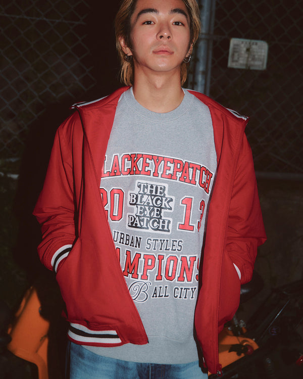 CHAMPIONS CREW SWEAT HEATHER GRAY