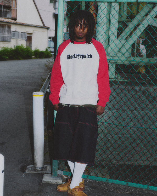 CIGAR SERIF RAGLAN CREW SWEAT OFF WHITE