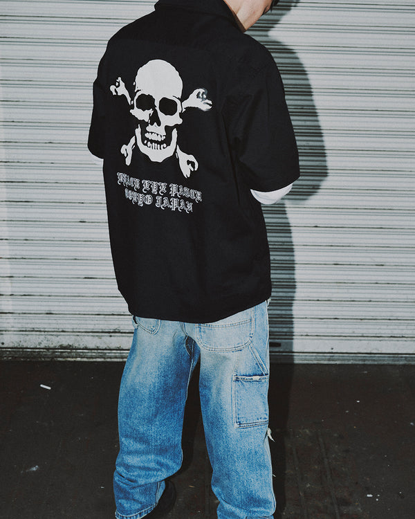 CROSSBONES S/S WORK SHIRT BLACK