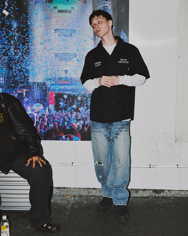 CROSSBONES S/S WORK SHIRT BLACK