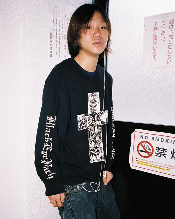 CROSS EVIL L/S TEE WHITE