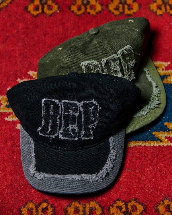 FABRIC INITIALS PATCHED CAP OLIVE
