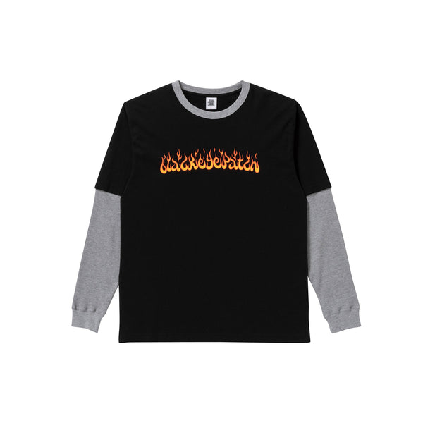 FLAMES LAYERED L/S TEE BLACK