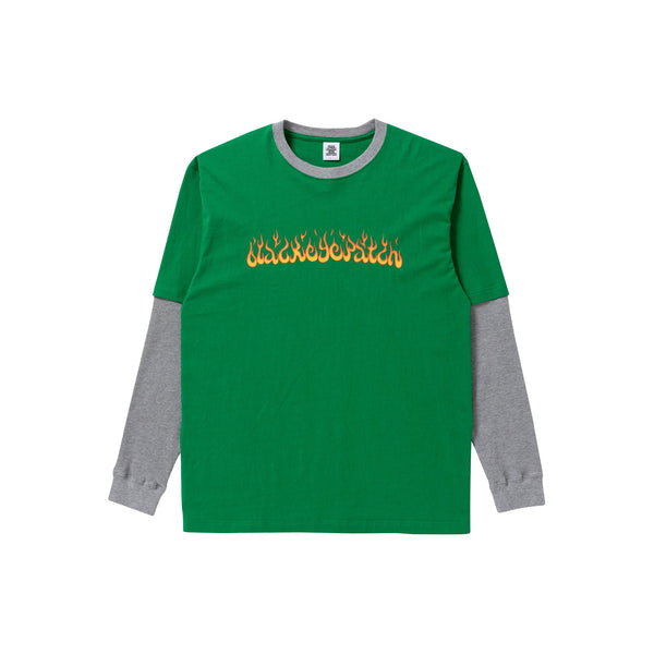 FLAMES LAYERED L/S TEE GREEN
