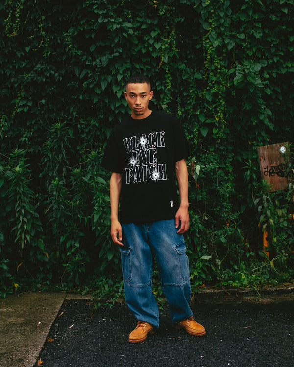 GUNSHOT STENCIL LOGO TEE (BLACK)