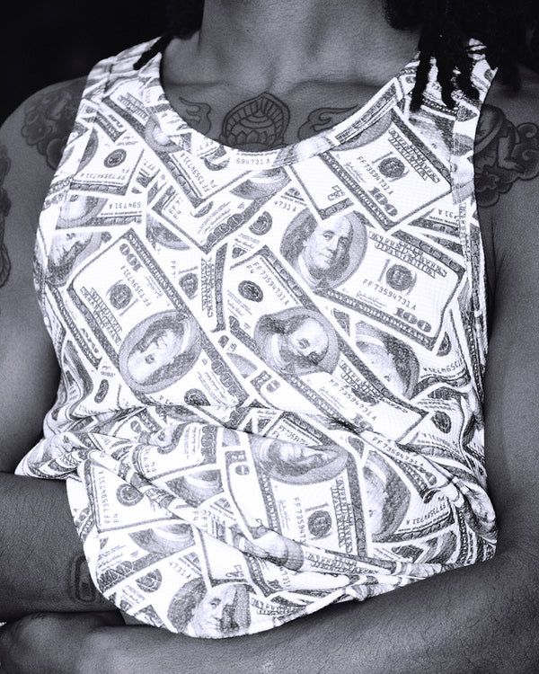 HUNDREDS PATTERNED THERMAL TANK TOP