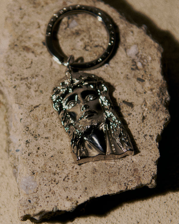 JESUS PLATE KEYCHAIN SILVER