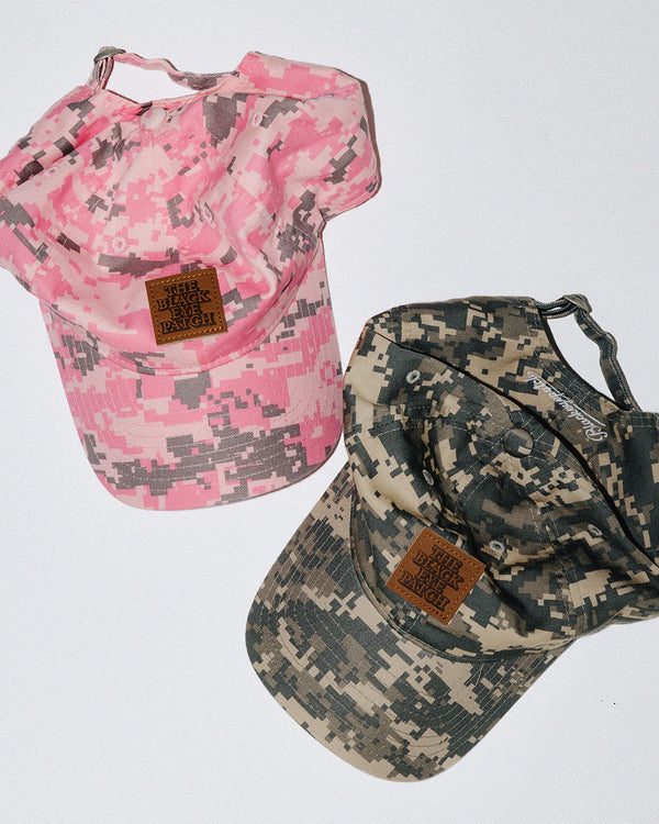 LEATHER PATCHED DIGITAL CAMO CAP PINK
