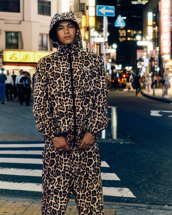 LEOPARD PATTERNED RIPSTOP TRACK JACKET