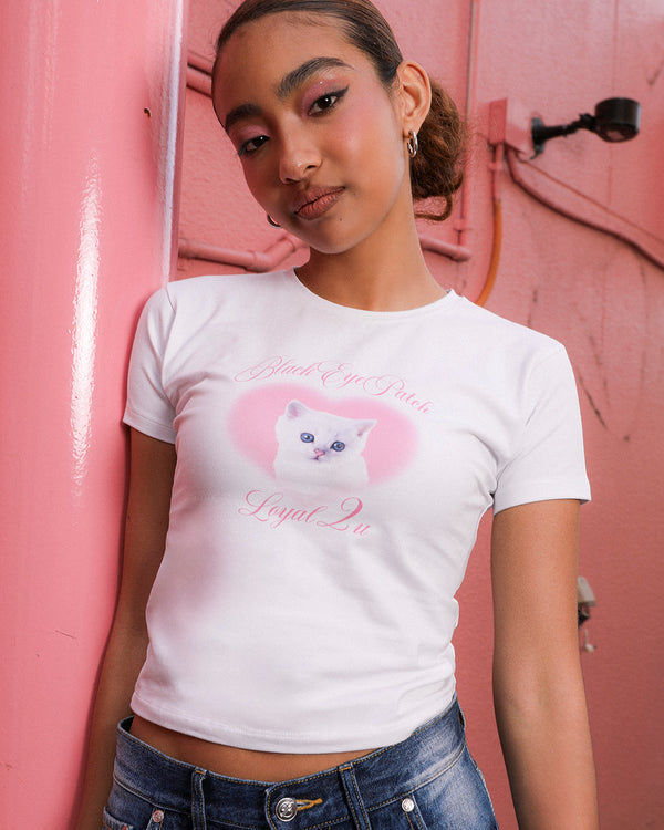 LOYAL 2 U BABY TEE WHITE