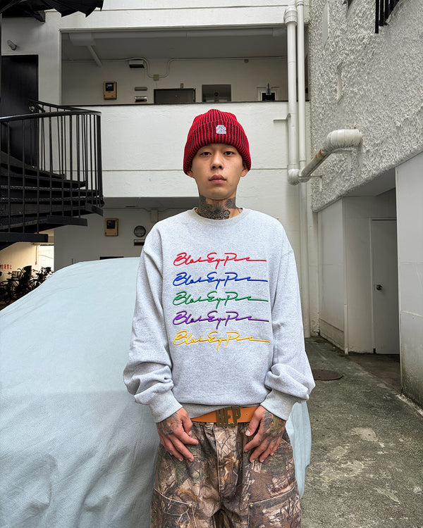 SMALL OG LABEL STRIPE BEANIE NAVY