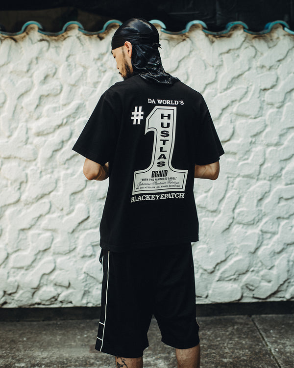 NUMBER ONE HUSTLAS TEE BLACK