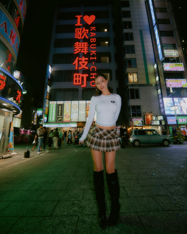 OG HEART CROPPED L/S TEE WHITE