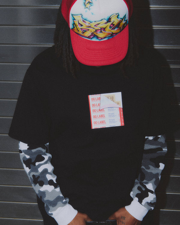 OG LABEL AID TEE BLACK