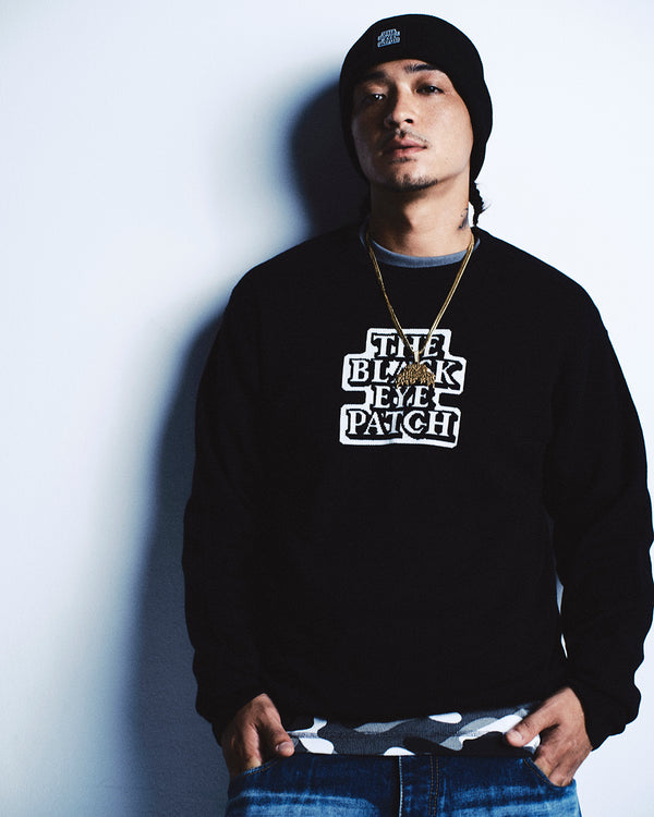 OG LABEL KNIT SWEATER GRAY