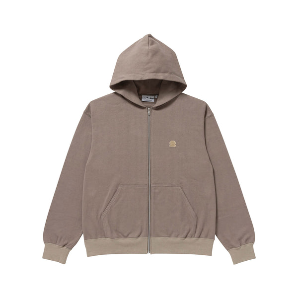 OG LABEL ZIP HOODIE OLIVE