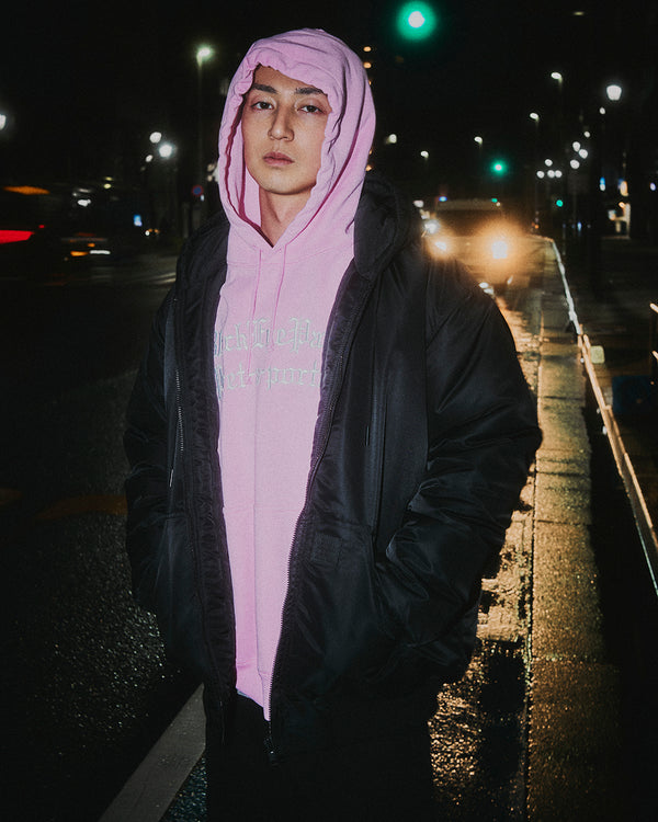 OG LEATHER PATCHED NYLON HOODED JACKET GREEN