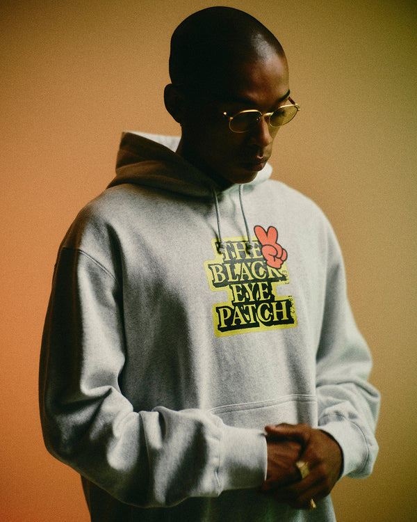 PEACE SIGN OG LABEL HOODIE ASH