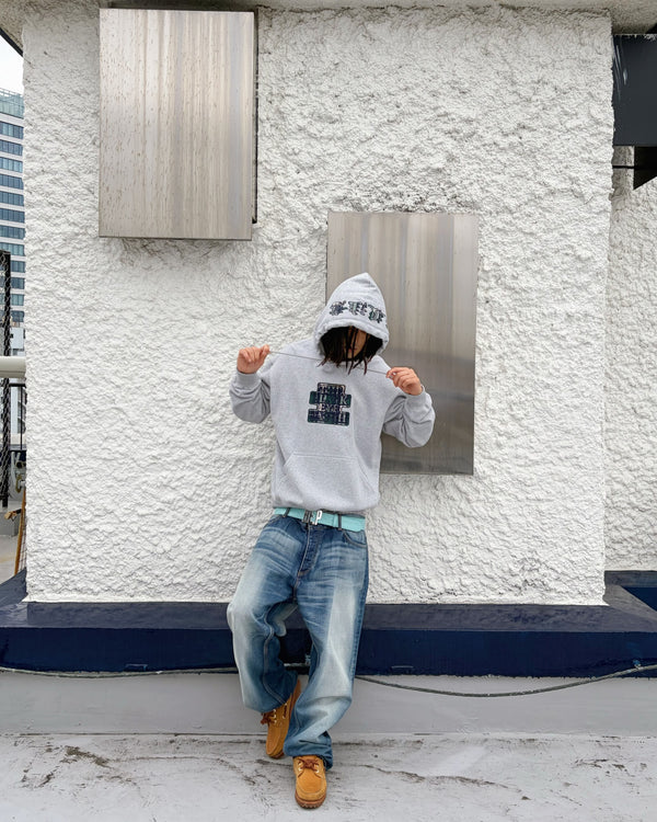 PLAID FLANNEL OG LABEL HWC HOODIE BLACK