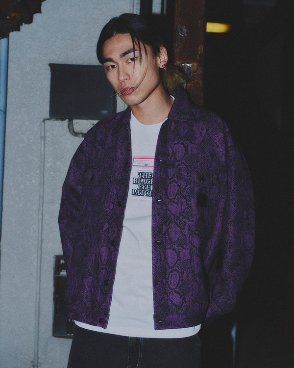 PYTHON PATTERNED TRACKER JACKET PURPLE