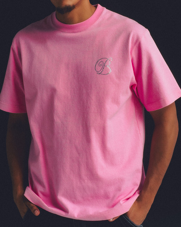 Rhinestone B Emblem Tee (Pink)