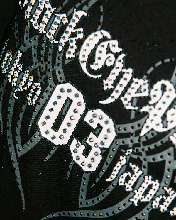 RHINESTONE TRIBAL 03 TEE BLACK