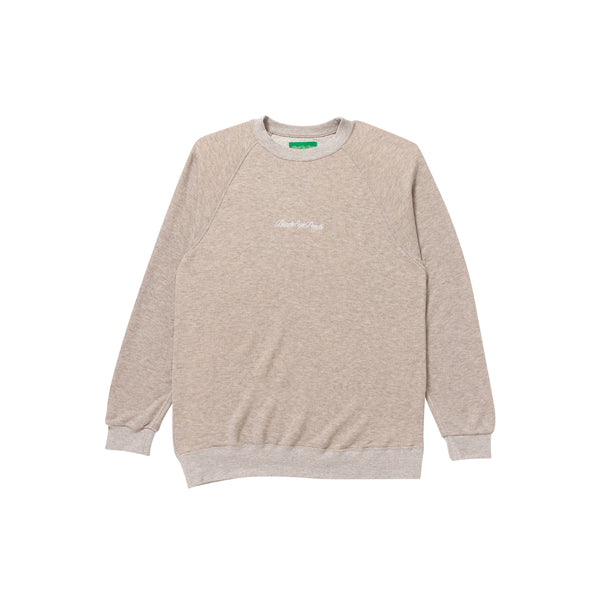 ROYAL SCRIPT RAGLAN CREW SWEAT BROWN