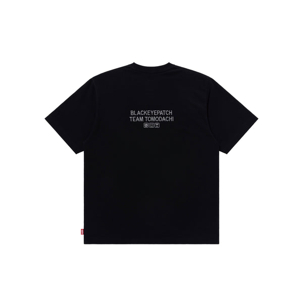 TEAM TOMODACHI LABEL RHINESTONE TEE BLACK