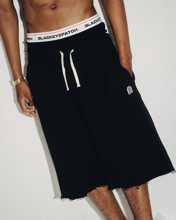 SMALL OG CUT OFF SWEAT SHORTS BLACK