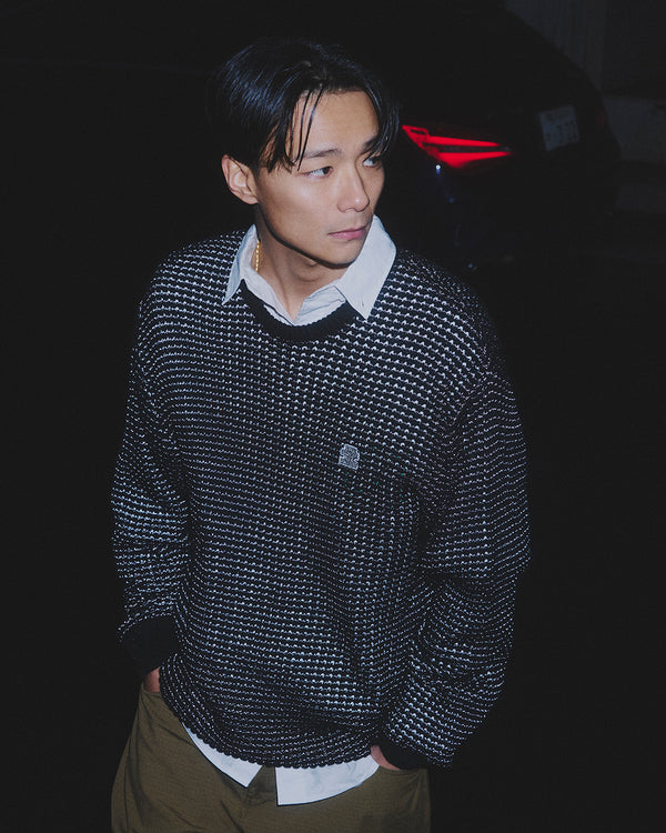 SMALL OG REFLECTIVE KNIT SWEATER BLACK