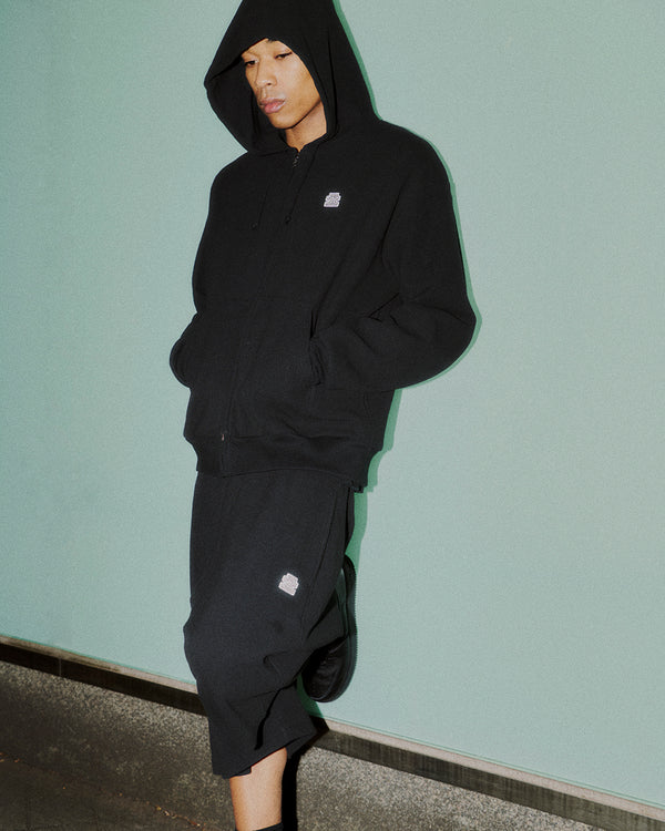 SMALL OG THERMAL ZIP HOODIE BLACK