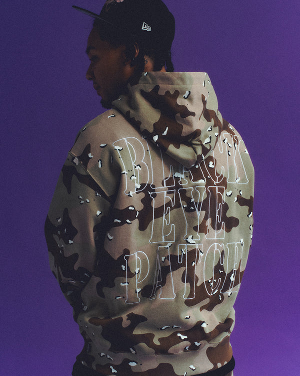 STENCIL LOGO EMBROIDERED ZIP HOODIE DESERT CAMO