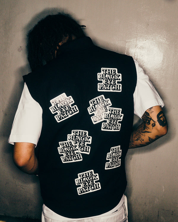 STICKER SLAPPED DUCK VEST BLACK