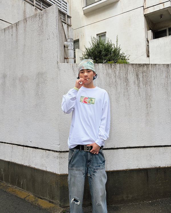 T-REX BILL L/S TEE WHITE
