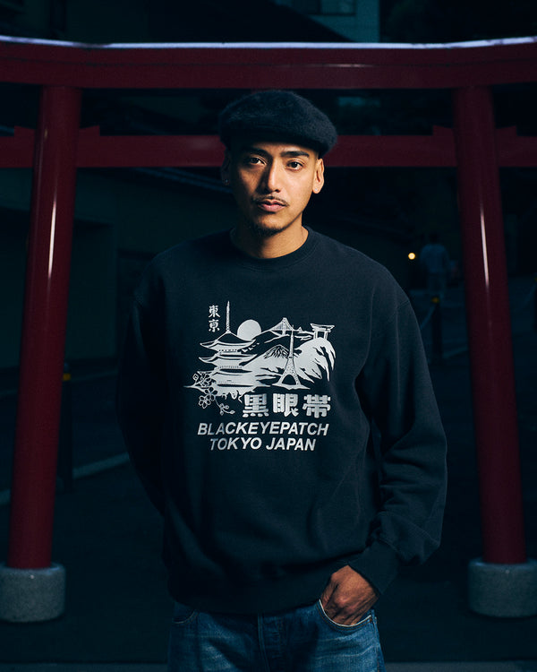 TOKYO SOUVENIR CREW SWEAT CHARCOAL