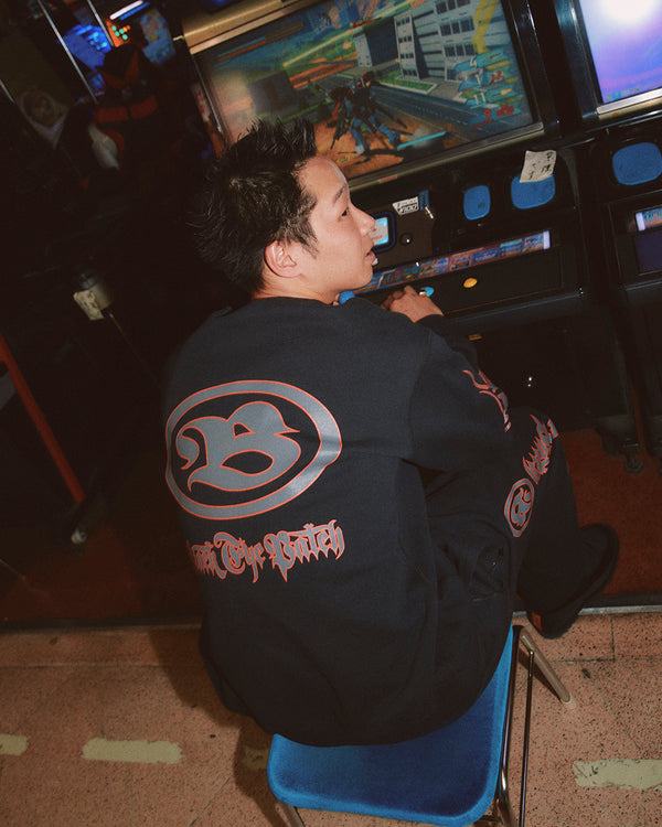 TRIBAL FLAMES CREW SWEAT BLACK