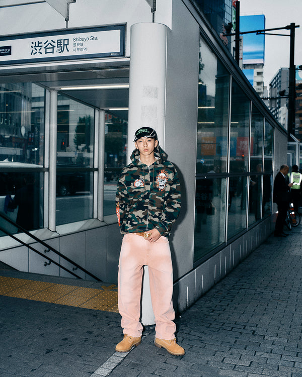 UE SKULL MONEY DRAGON ZIP HOODIE BLACK