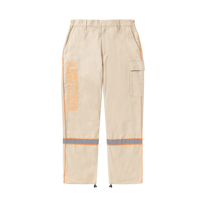 Vertical Logo Reflector Work Pants, Beige