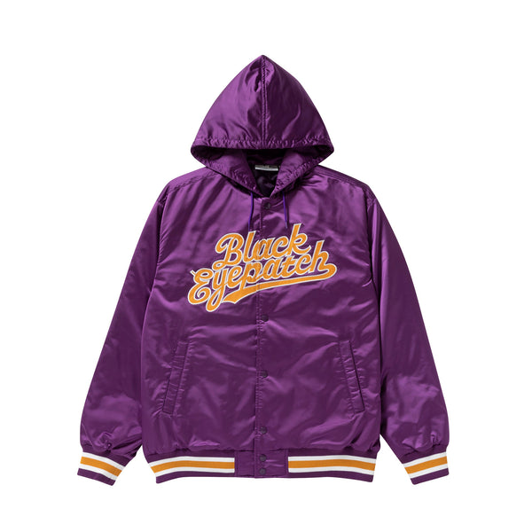 NYLON HOODED STADIUM JACKET PURPLE