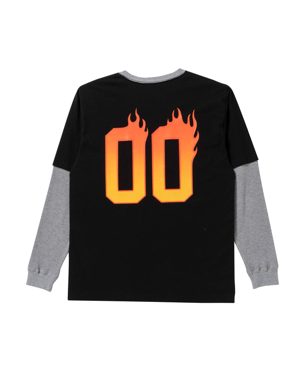 FLAMES LAYERED L/S TEE BLACK